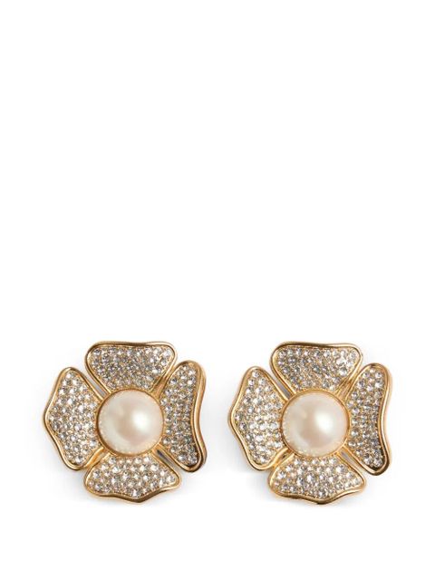 Valentino Garavani San Fin metal earrings with Swarovski® crystals and pearls - Gold - zdjęcie produktu nr 1