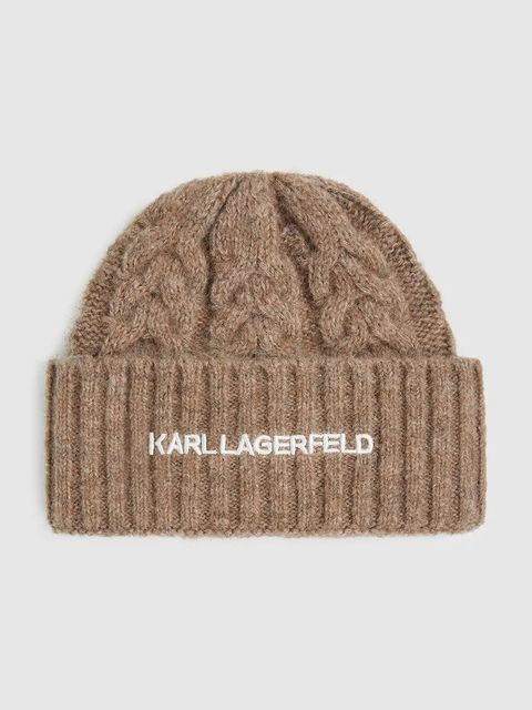 Karl Lagerfeld czapka K/ESSENTIAL kolor beżowy A4W33012 - zdjęcie produktu nr 1