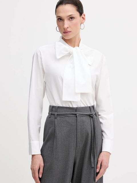 Pedro del Hierro koszula damska kolor biały relaxed z wiązanym dekoltem 6632008 - zdjęcie produktu nr 1