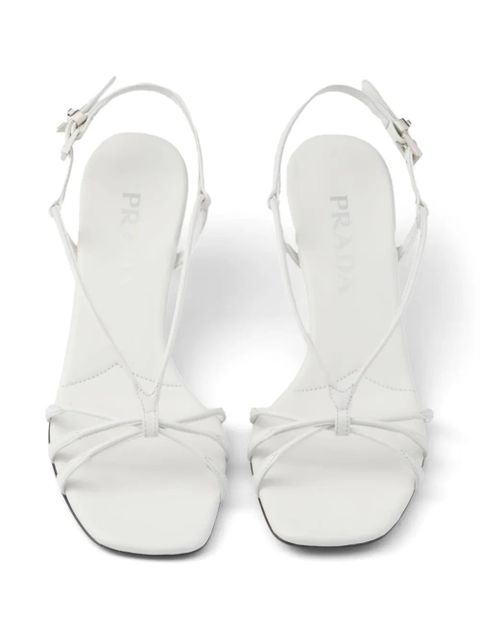 Prada 55mm leather sandals - White