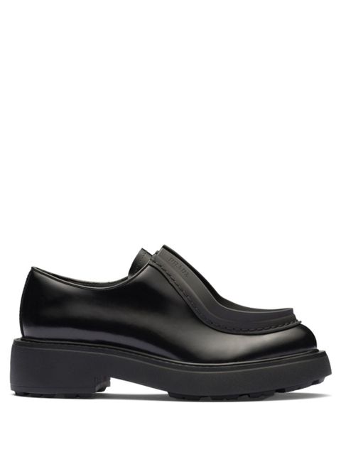 Prada raised-edge leather lace-up shoes - Black
