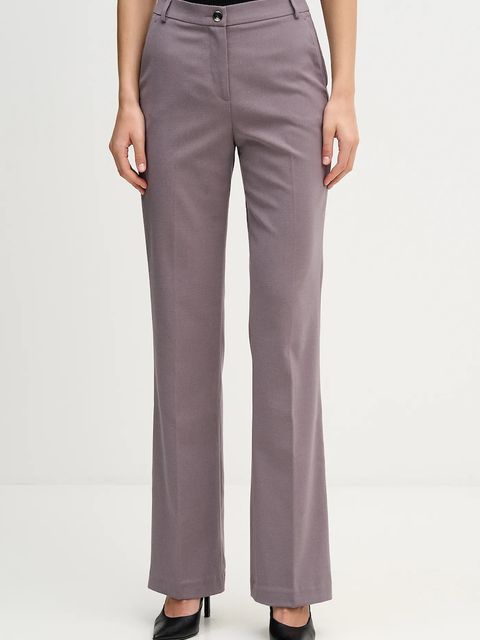 Sisley spodnie z domieszką wełny damskie kolor szary proste high waist 41YPLF083 - zdjęcie produktu nr 1