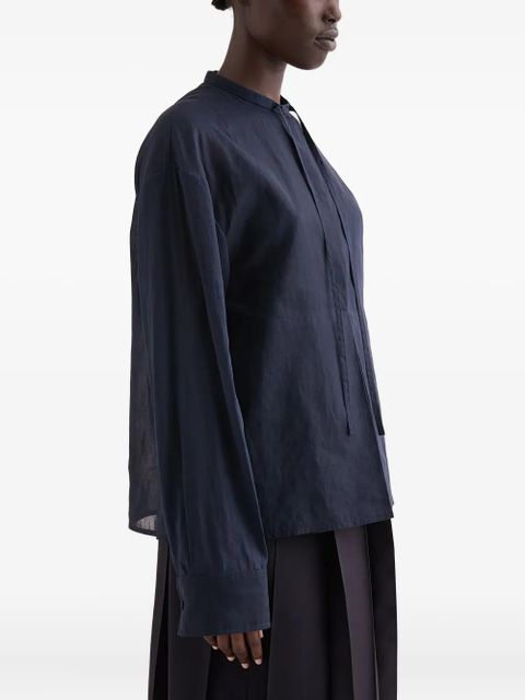 Jil Sander plastron-drawstring blouse - Blue