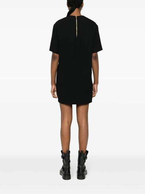 Moschino logo-print satin mini dress - Black