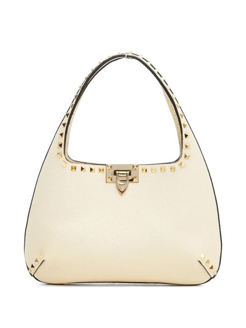 Valentino Garavani Rockstud small shoulder bag in grainy calfskin - Neutrals - zdjęcie produktu nr 1