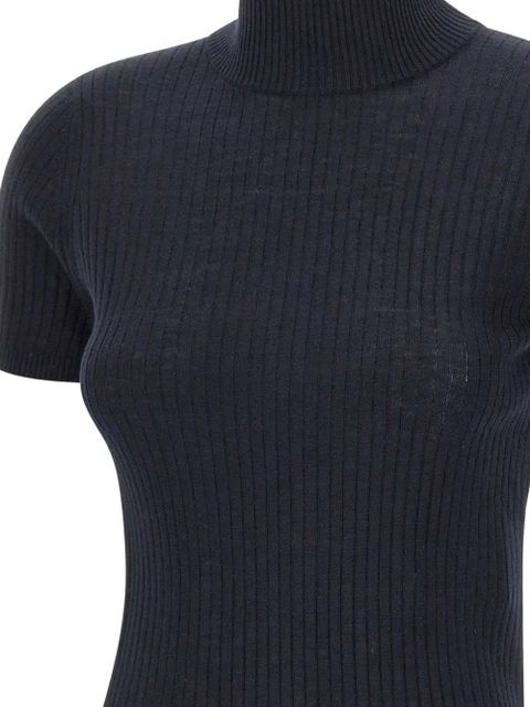 Max Mara turtleneck ribbed top - Black