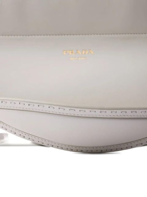 Prada medium Echaîné leather shoulder bag - White