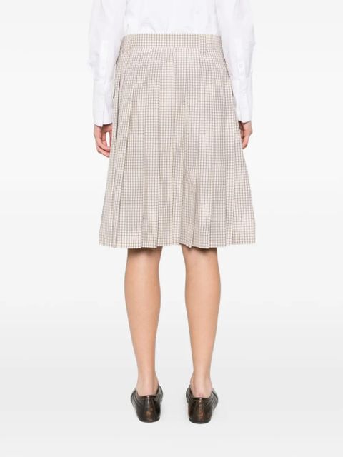 Miu Miu check-pattern midi skirt - Neutrals