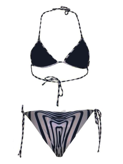 Jean Paul Gaultier striped lace-up bikini - White