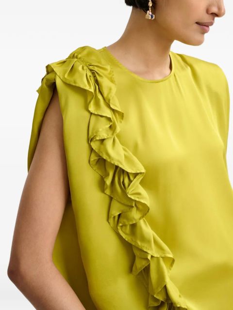 Essentiel Antwerp ruffled-trim sleeveless blouse - Yellow