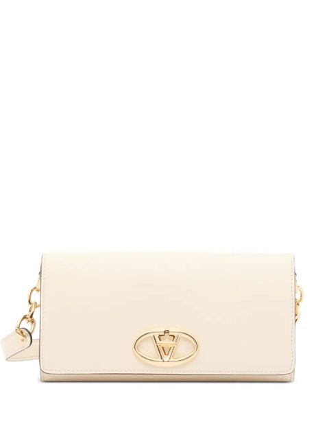 Valentino Garavani VLogo The Bold Edition wallet with shoulder strap in nappa leather - Neutrals - zdjęcie produktu nr 1