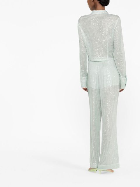 ROTATE BIRGER CHRISTENSEN sequin-embellished button-down cardigan - Blue