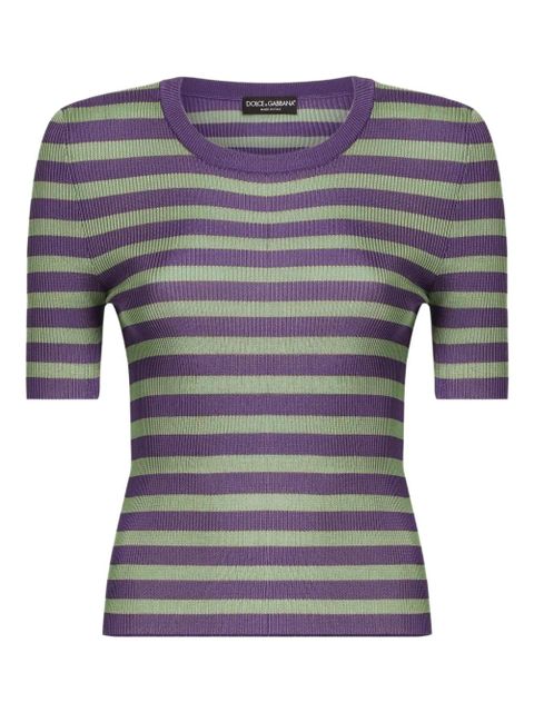 Dolce & Gabbana striped knitted top - Green - zdjęcie produktu nr 2