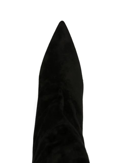 KHAITE 40mm pointed-toe suede boots - Black