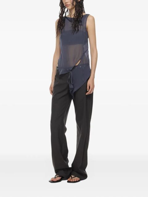 Paloma Wool asymmetric silk top - Blue