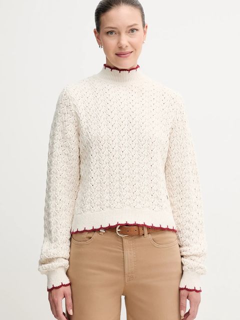 Pepe Jeans sweter damski kolor beżowy z półgolfem PL7000016 - zdjęcie produktu nr 1