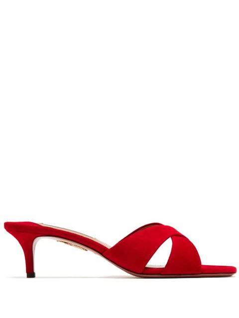 Aquazzura Divine 50mm leather mules - Red - zdjęcie produktu nr 1