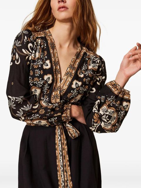 TWINSET printed tie jumpsuit - Black