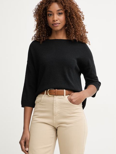 United Colors of Benetton sweter z krótkim rękawem damski z lnu - zdjęcie produktu nr 2