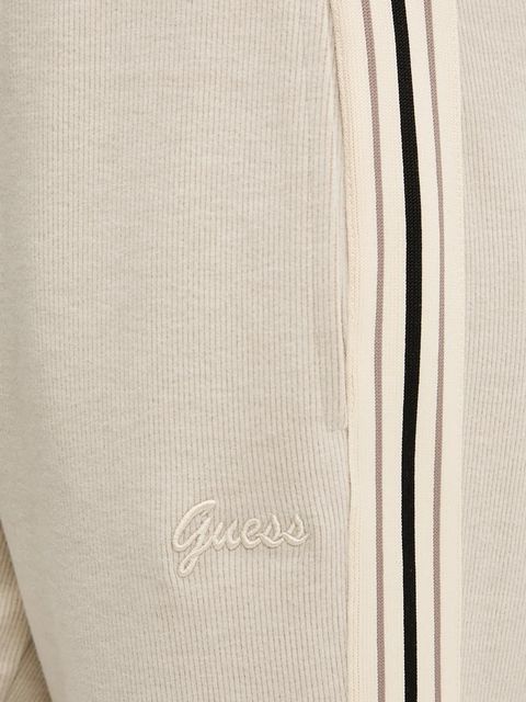 Guess spodnie dresowe z domieszką wełny MURIEL damskie kolor beżowy z aplikacją V5BB17 KCX52