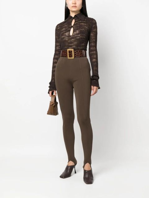 Nanushka stirrup-cuffs high-waisted leggings - Brown - zdjęcie produktu nr 2