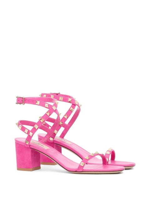 Valentino Garavani Rockstud suede sandals with straps 60mm - Pink - zdjęcie produktu nr 2
