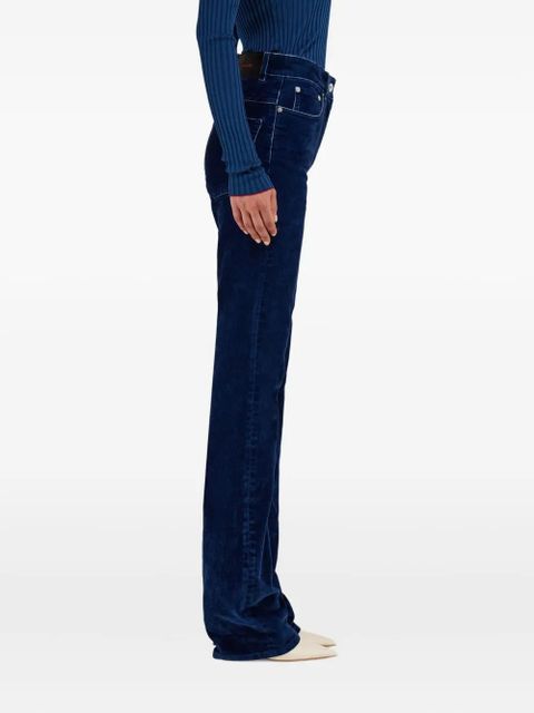 Ferragamo velvet-texture straight-leg trousers - Blue - zdjęcie produktu nr 2