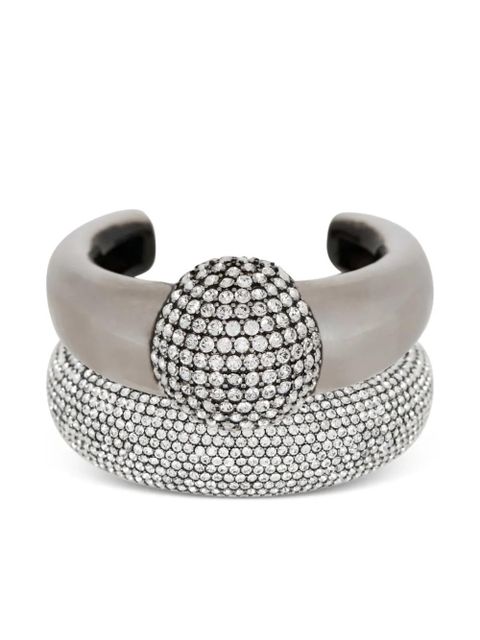 Balmain rhinestone-embellished bangles set - Silver - zdjęcie produktu nr 1