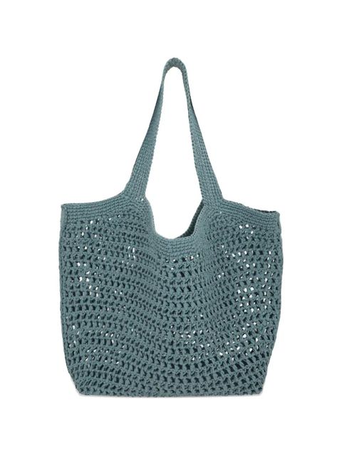 Tod's logo-patch crochet-knit tote bag - Blue - zdjęcie produktu nr 2