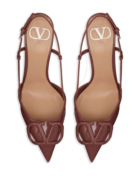 Valentino Garavani 80mm VLogo Signature slingback pumps - Brown