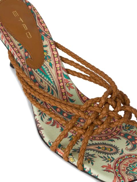 ETRO 45mm woven kitten-heeled sandals - Brown