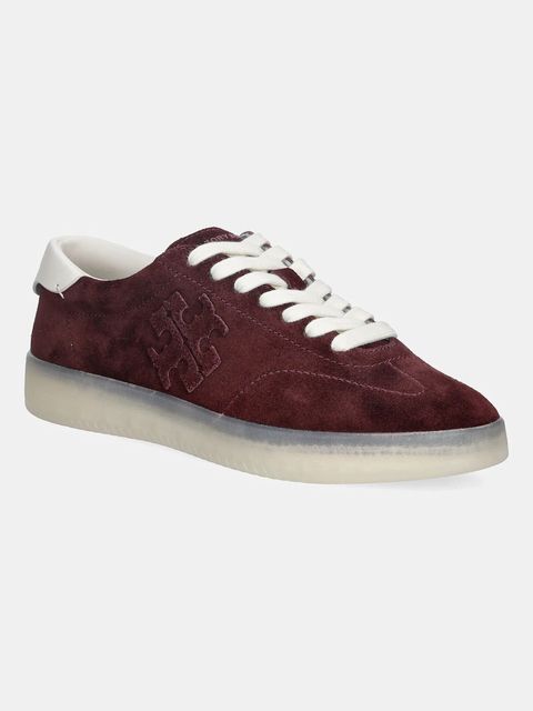 Tory Burch sneakersy zamszowe Phoenix Sneaker damskie kolor bordowy 166688.600 - zdjęcie produktu nr 1