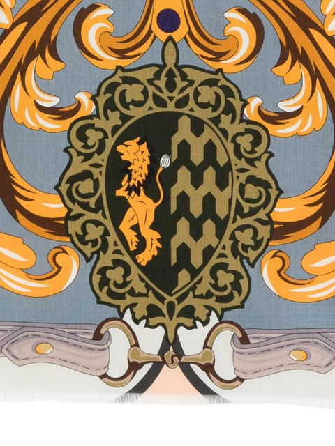 Aspinal Of London printed silk scarf - Blue