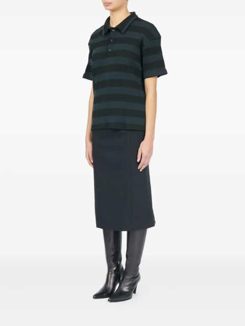 MM6 Maison Margiela striped polo top - Black