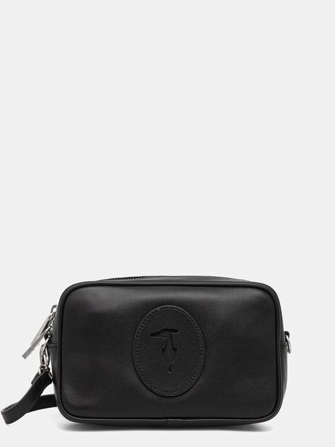 Trussardi torebka skórzana kolor czarny Z646E006027N - zdjęcie produktu nr 1