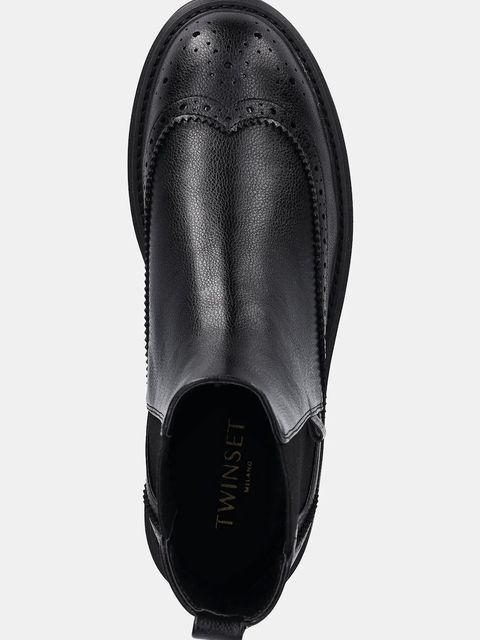 Twinset sztyblety damskie kolor czarny na platformie 252TCP204