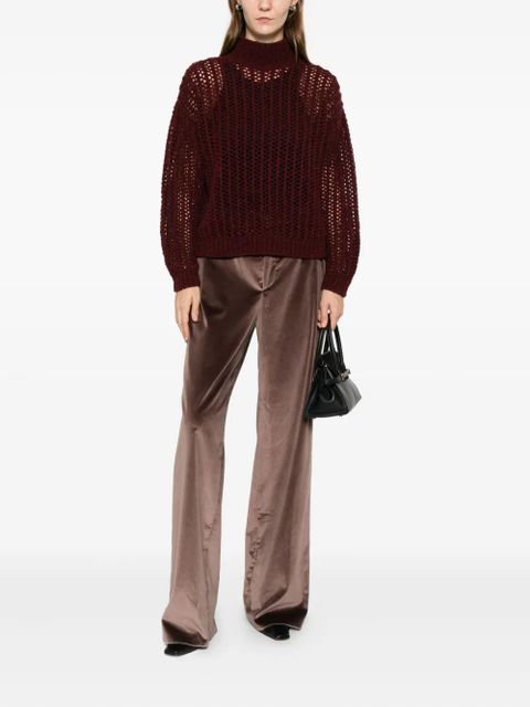 Max Mara Quaglia openwork high-neck sweater - Red