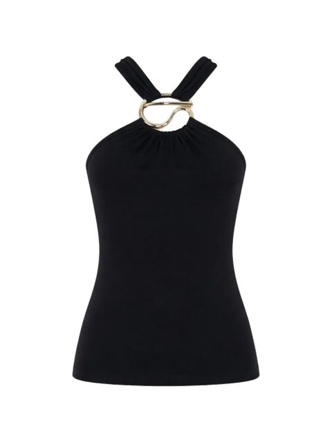Coperni halterneck metal-logo cotton blouse - Black - zdjęcie produktu nr 1