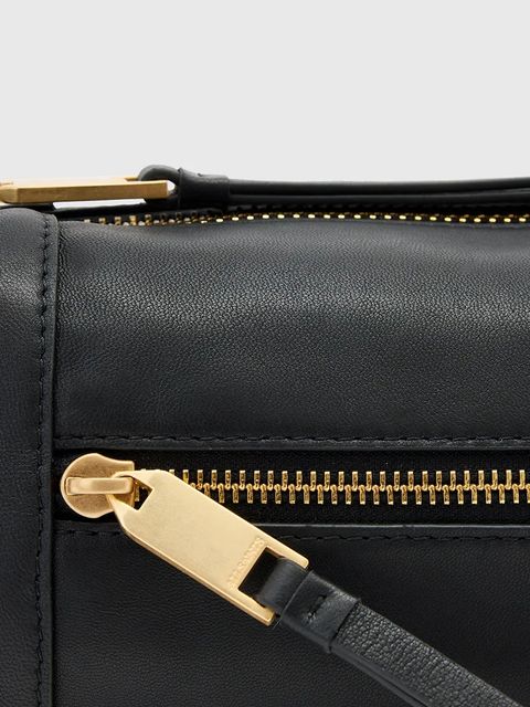 AllSaints torebka skórzana VEGA kolor czarny W196XD