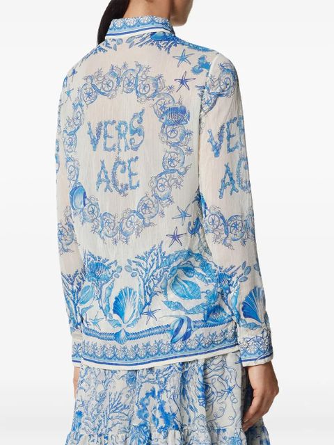 Versace Underwater Barocco crêpe shirt - Neutrals