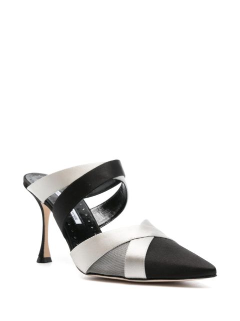 Manolo Blahnik 90mm Oyounak mules - 00150334 - BLCKMGRY