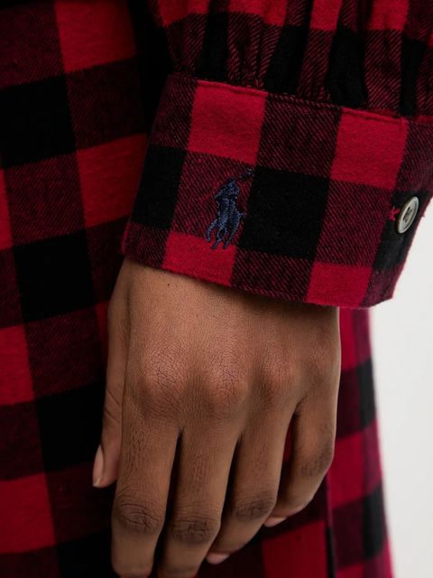 Polo Ralph Lauren piżama bawełniana kolor czerwony bawełniana 4P0703