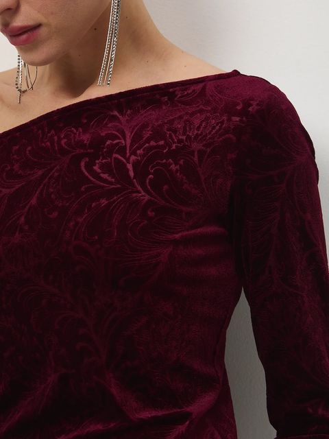 Medicine longsleeve kolor bordowy cold shoulder