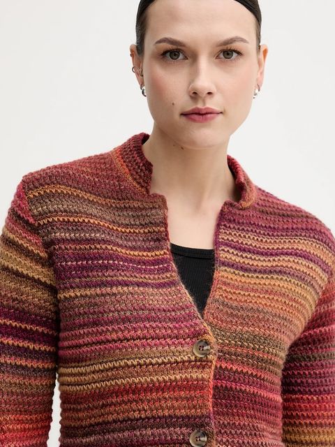 United Colors of Benetton kardigan z dodatkiem wełny kolor pomarańczowy 105CD6880