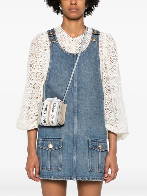 Chloé Woody linen mini bag - Neutrals