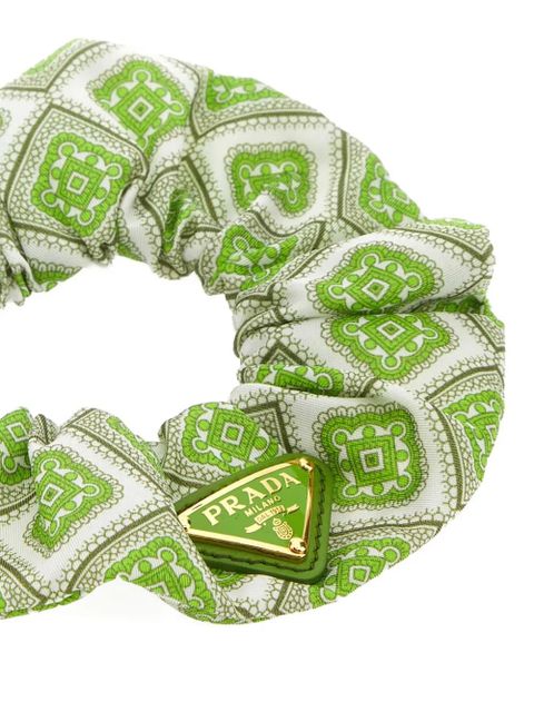Prada printed twill scrunchie - Green - zdjęcie produktu nr 2
