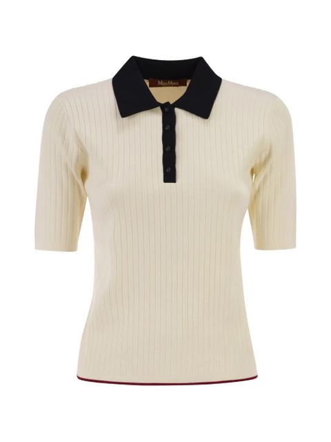 Max Mara ribbed polo top - Neutrals - zdjęcie produktu nr 1
