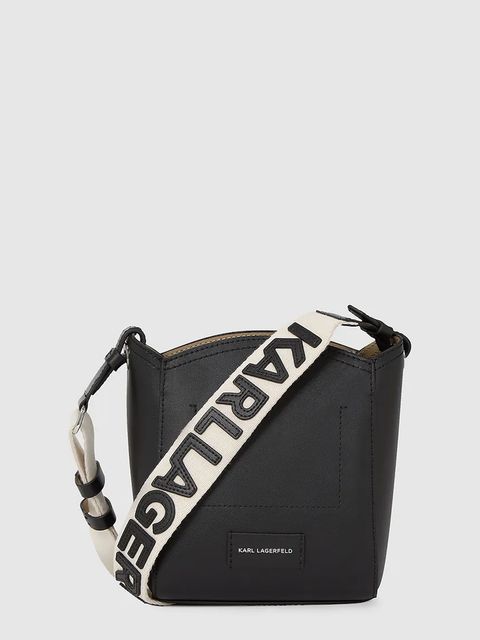 Karl Lagerfeld torebka skórzana K/CIRCLE kolor czarny A4W30067