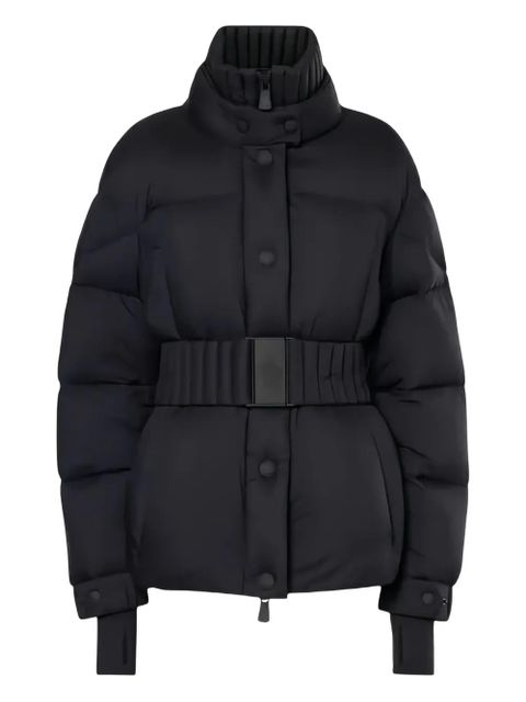 Moncler logo-patch belted coat - Black - zdjęcie produktu nr 1