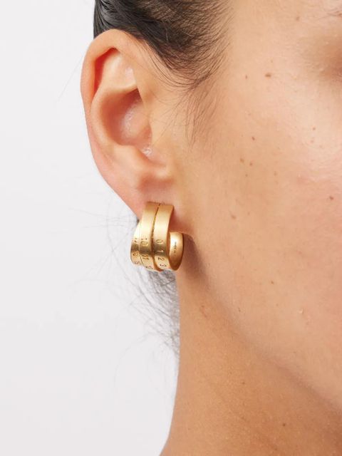 MM6 Maison Margiela triple-logo earrings - Gold - zdjęcie produktu nr 2